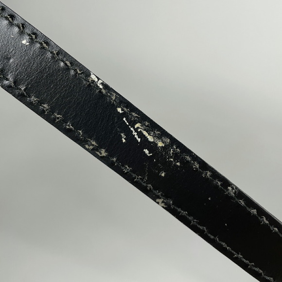 Celine Logo Leather Crossbody Shoulder Bag Black - Picture 6 of 7